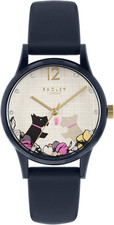 Radley Say It with Flowers Ladies Navy Silicone Strap Floral Kissing Dogs Watch