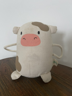 Panda Crate Mooing Cow Educational Shaker Sound Stuffed Canvas Toy Tested Works