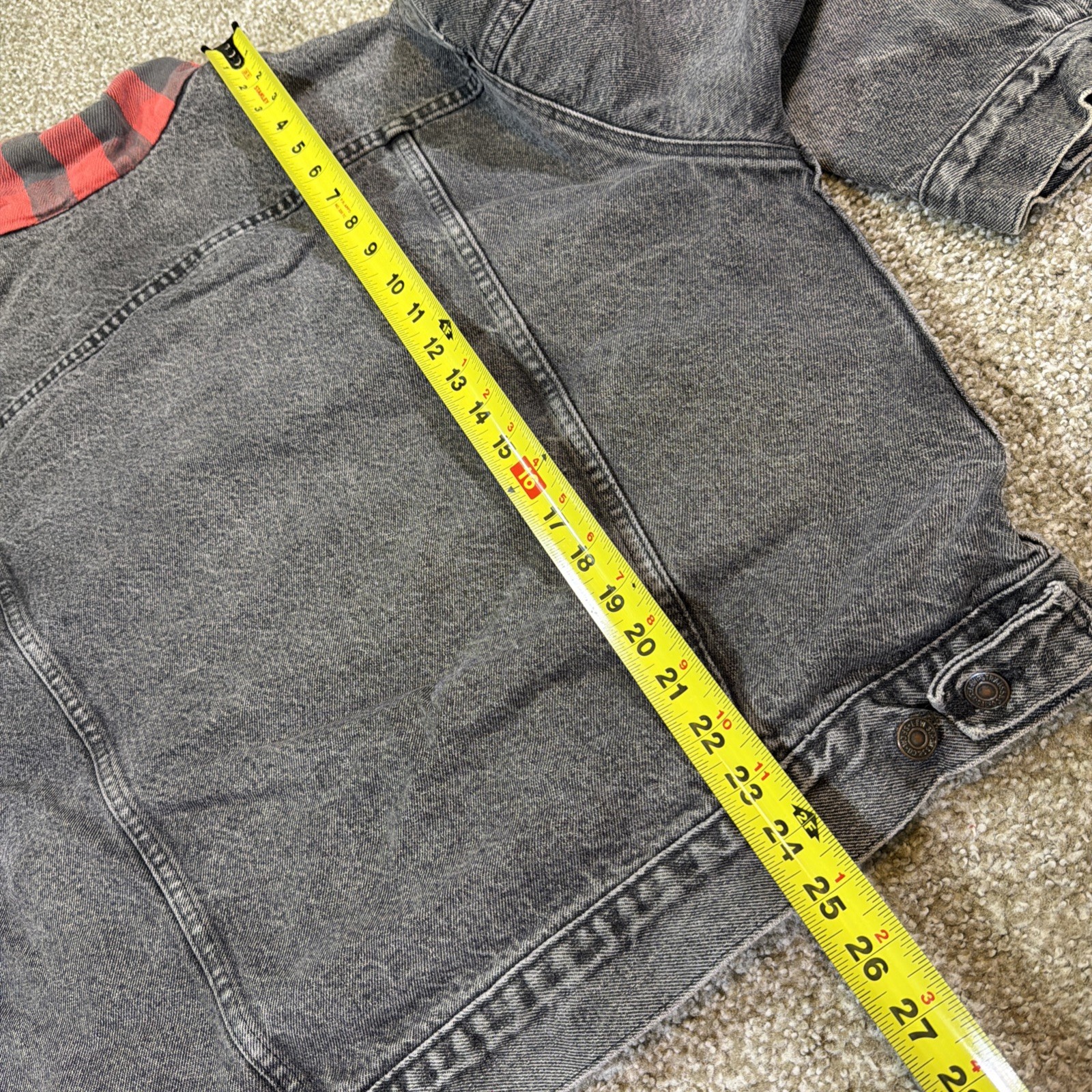 Black Levi Denim Jacket Vintage Flannel Lined Made in USA 80s Size Large Fadeddd thumbnail 11