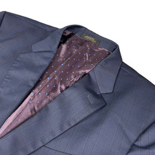 Jos A Bank Reserve Men's 100 Wool 2-Button Blazer Blue Plaid   USA   48L