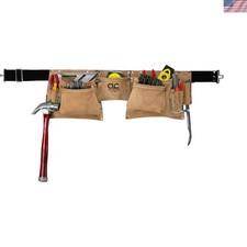 I427X Heavy Duty Contractor-Grade Suede Leather Work Apron, 2 Steel Hammer Lo...