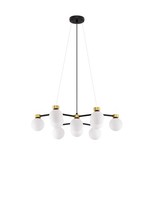 Nova Luce Pendelleuchte Ovalino Schwarz-Gold 10Xg9 Dimmbar HöHenverstellbar 63