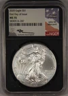 2020 Silver Eagle Dollar NGC MS70 First Day of Issue Mercanti Signed $1