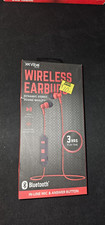 Vibe Sound Wireless Bluetooth Earbuds Red  Black Stereo In Line Mic NEW 