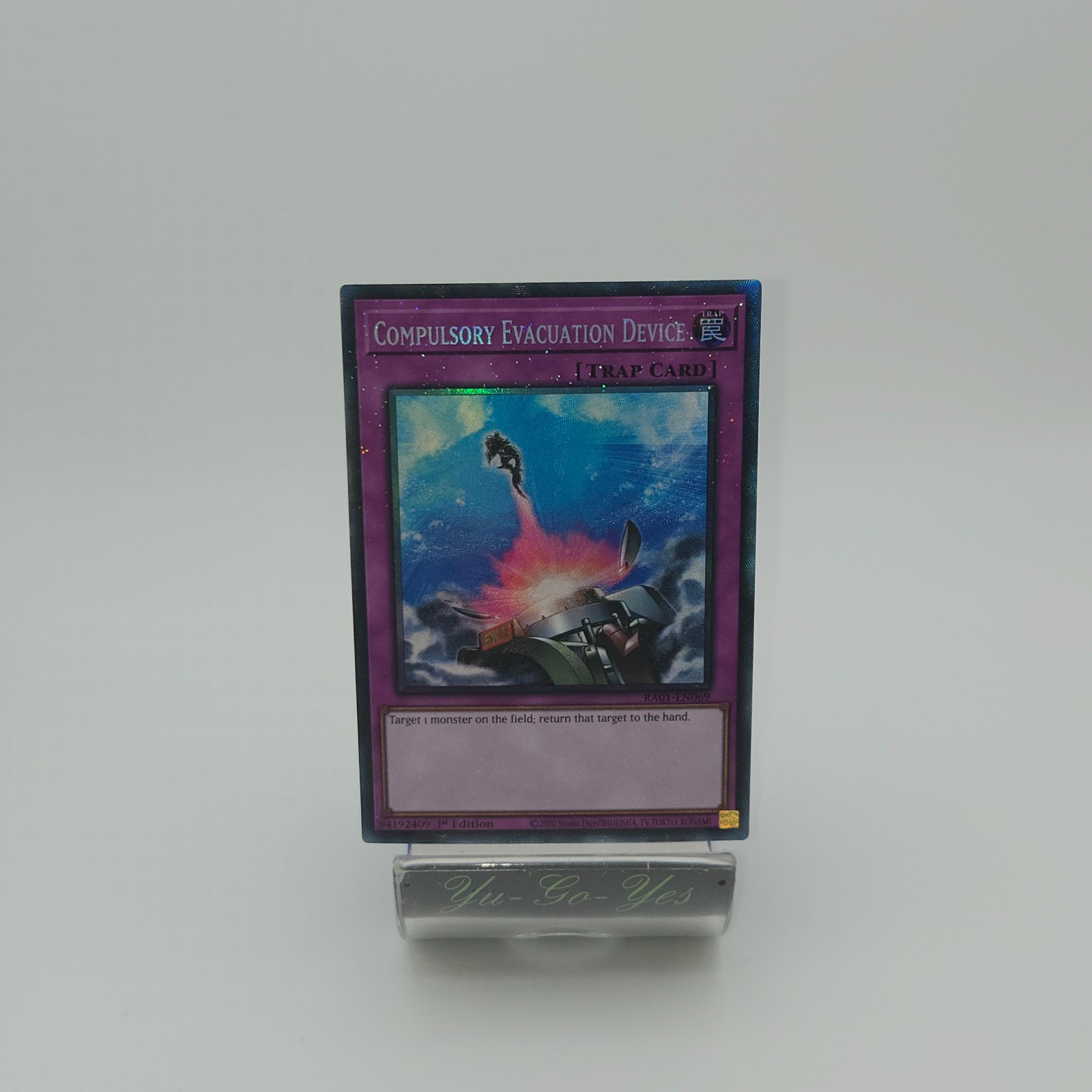 RA01-EN069 Compulsory Evacuation Device Collectors Rare 1st Edition YuGiOh Card