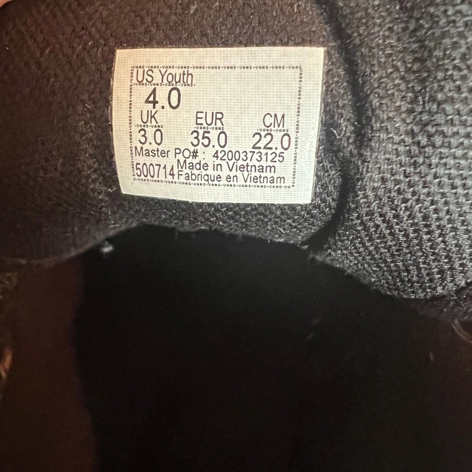 Vans Off The Wall Zapatillas Tenis Negras Juveniles Talla 4 Niños Niñas Low Top School Foto 3 de 4