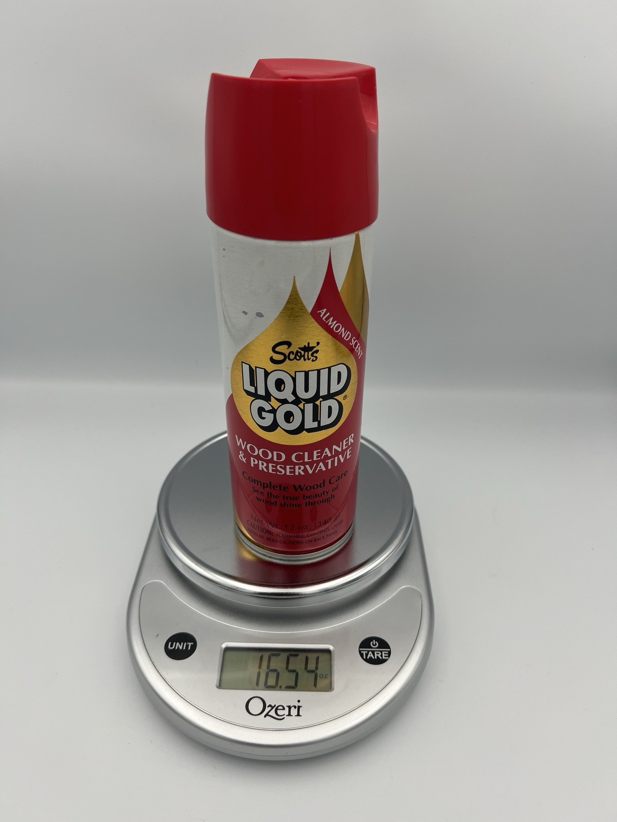 Vintage Scott's Liquid Gold Wood Cleaner 12oz Almond Scent Preservative