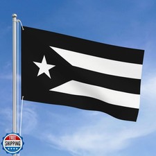 Black Puerto Rico Flag 3x5 Foot Puerto Rican National Flags with