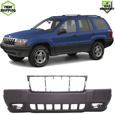 Front Bumper Cover Primed Plastic For 2000-2002 Jeep Grand Cherokee