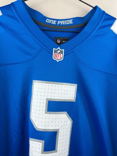 Nike Detroit Lions David Montgomery #5 Jersey Blue NFL Game Men’s XL 2024/25 NEW - Picture 7 of 7