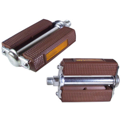 PEDAL BROWN BICYCLE 9/16'' MOPED BICYCLE CLASSIC PEDAL VINTAGE SOLEX ZUNDAPP