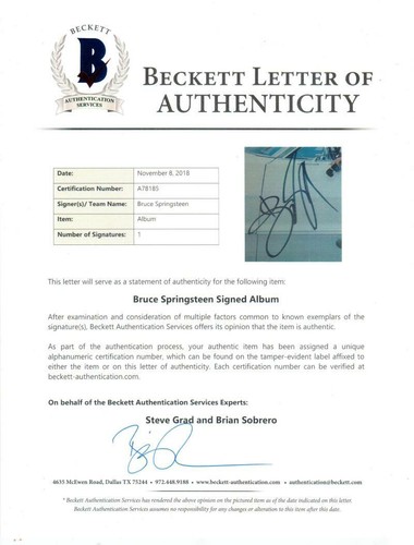 Bruce Springsteen signed Cover Me LP Album Cover BAS Beckett auto - Picture 4 of 4