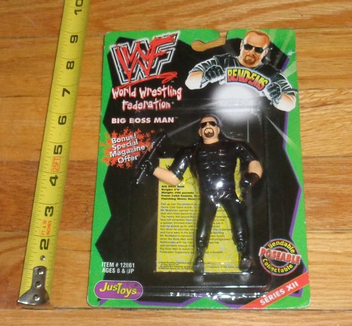 1999 WWF WWE Just Toys Big Bossman bendie Bend-ems...