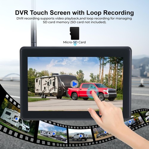 Wireless RV Backup Camera System with Blind Spot Detection, 7'' HD Touch Scre... - Picture 4 of 9