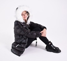 New Girl Shiny Black Back to School quilted Coat Age 5/6 7/8 9/10 11/12 13/14 16