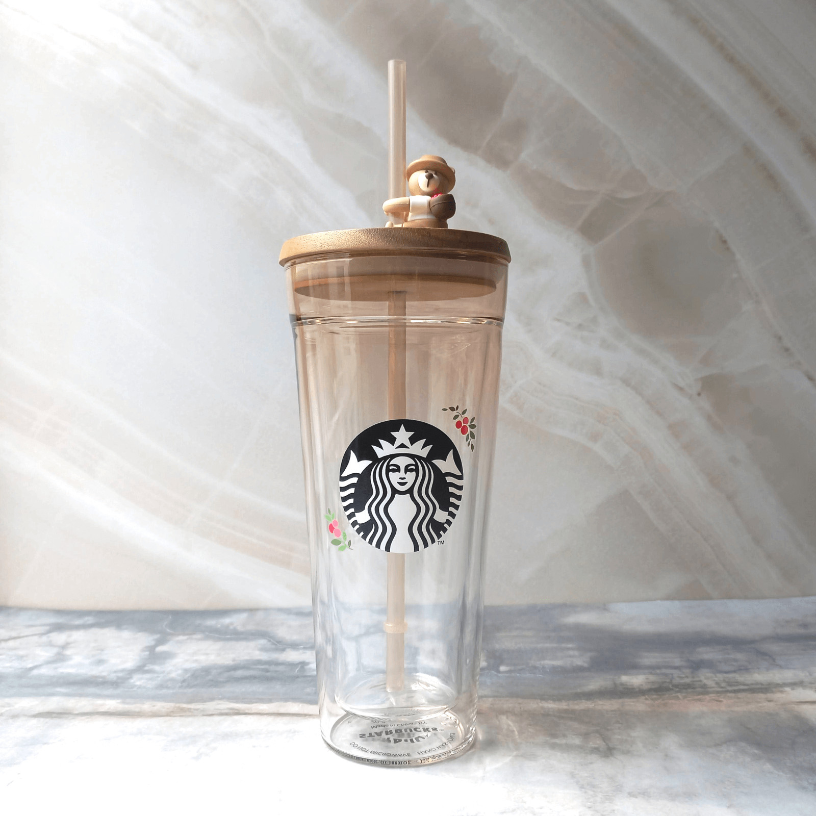 Starbucks Corea 2018 Otoño Figura Vidrio Copa Fría 591ml - Raro Sin Pegatina SKU