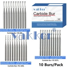 10/Pack 21mm Dental Tungsten Carbide Friction Grip Long Carbide Burs High Speed