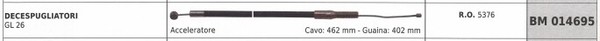 Kabel Beschleuniger Green Line Freischneider Gl 26 Kabel 462 Mm Abdeckung 402 Mm-image