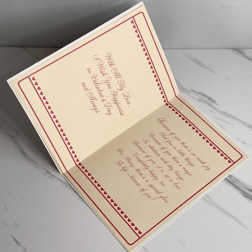 GRANDE Tarjeta de San Valentín de Colección PARA NOVIA, American Greetings 1982 + Sobre - Imagen 4 de 8