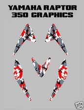 Yamaha Raptor 350 Red Camo Fender Graphics decals sticker plastics atv quad 