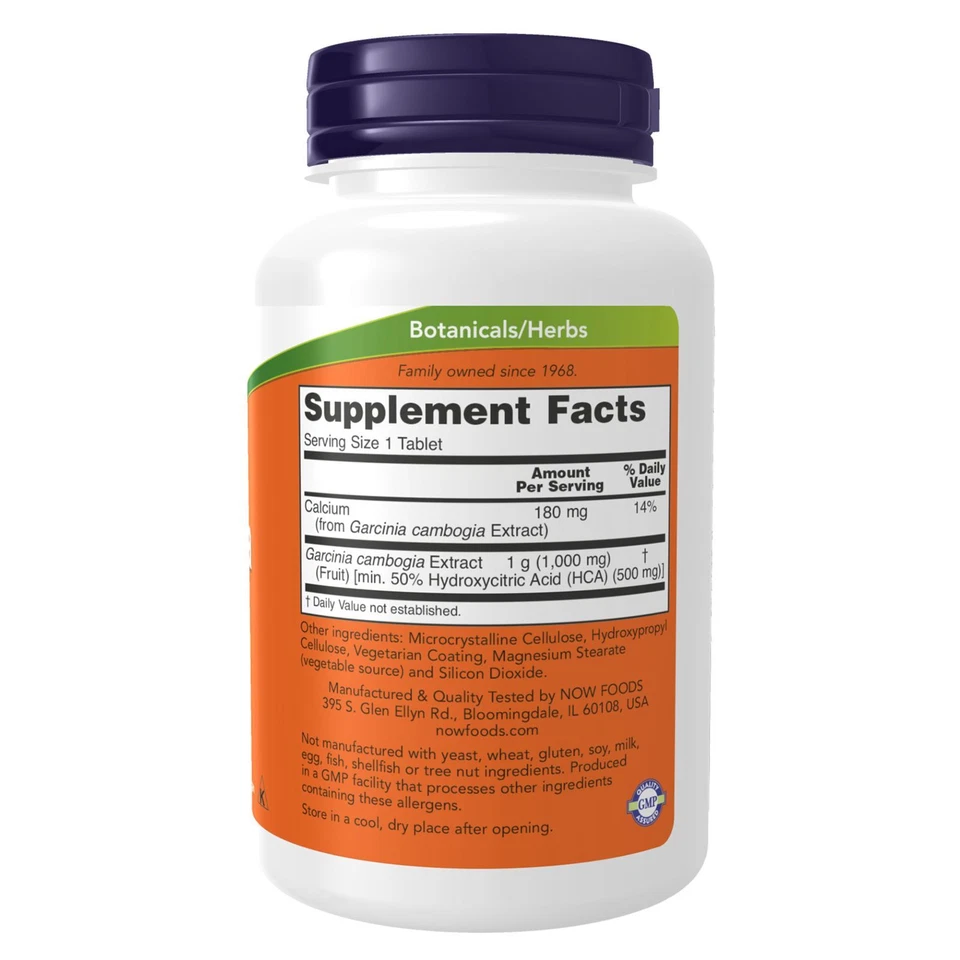 NOW FOODS Garcinia 1 000 mg 120 Comprimidos Foto 2 de 4