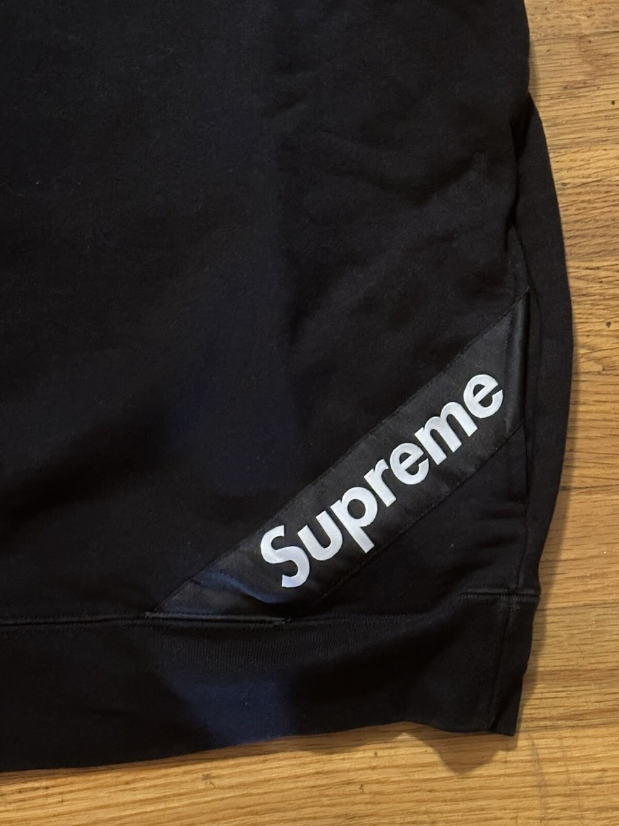 SUPREME CORNER LABEL HOODED SWEATSHIRT BLACK SIZE LARGE SS18 WK0