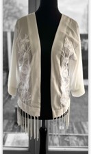 PIA ROSSINI Beach White Embroidered Cover Up Tunic Holiday Beach Wear Size: S/M