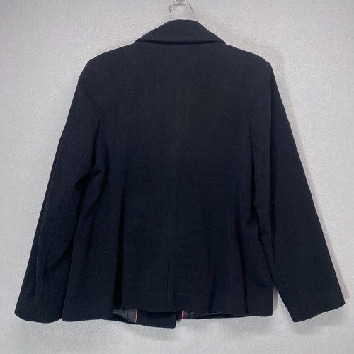 Cole Haan Coat Womens 16 Black Wool Cashmere Button Up - Picture 5 of 12