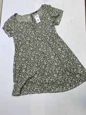 Yoins Women's Size 3XL Green Floral Mid Back Zipper Short Sleeve Dress A58I
