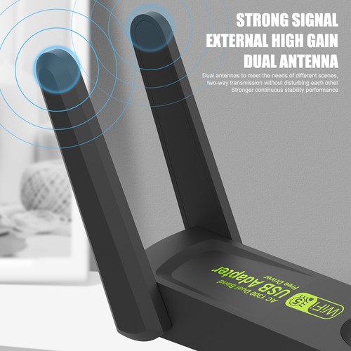 1300Mbps USB WIFI Adapter Wireless Network USB-Wifi Dongle Antennas Dual Band 5G - Picture 5 of 15