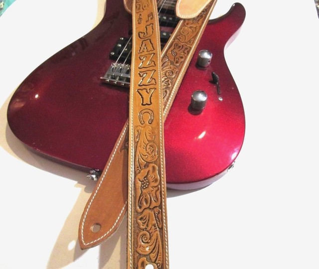 CUSTOM LEATHER GUITAR STRAP PERSONALIZED WITH YOUR NAME. eBay