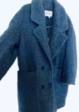 Bimba Y Lola Powder Blue Wool Mix Short Coat S 8 10 38