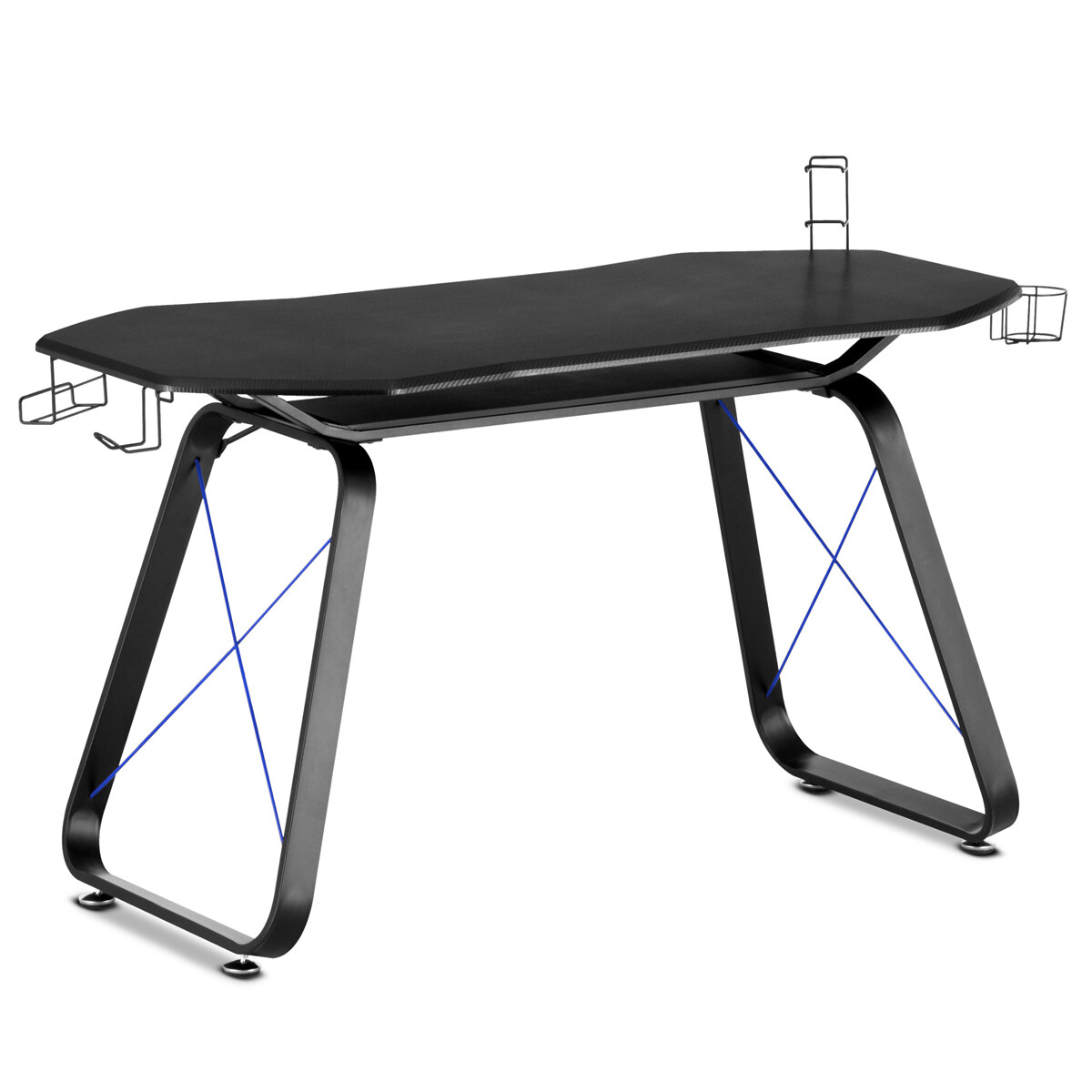 Mesa gaming desk, escritorio gamer ergonomico, mesa de juegos para PC, azul