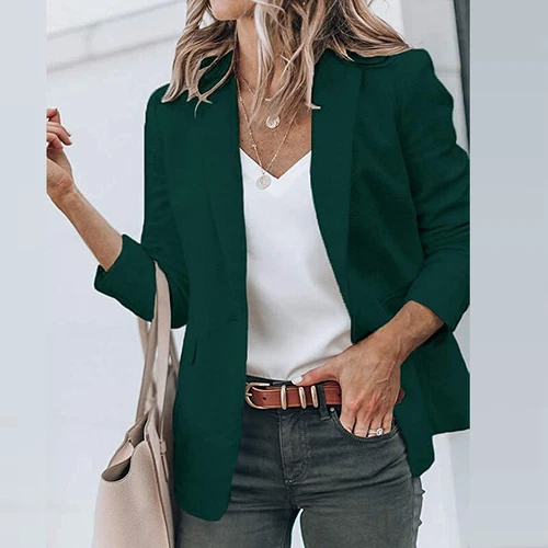 Ladies Casual Long Sleeve Cardigan Jacket Womens OL Open Front Blazer Suit S-5XL - Picture 68 of 69