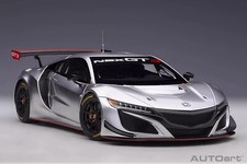 AUTOART 1/18 NSX HONDA NSX GT3 2018 Silver Plastics Car Model Doors not opened