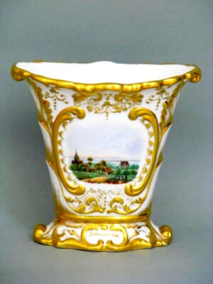 Ansichten Vase ''Bobbin und Spieker'' um 1845 Gotha? SPM Schumann? Signiert