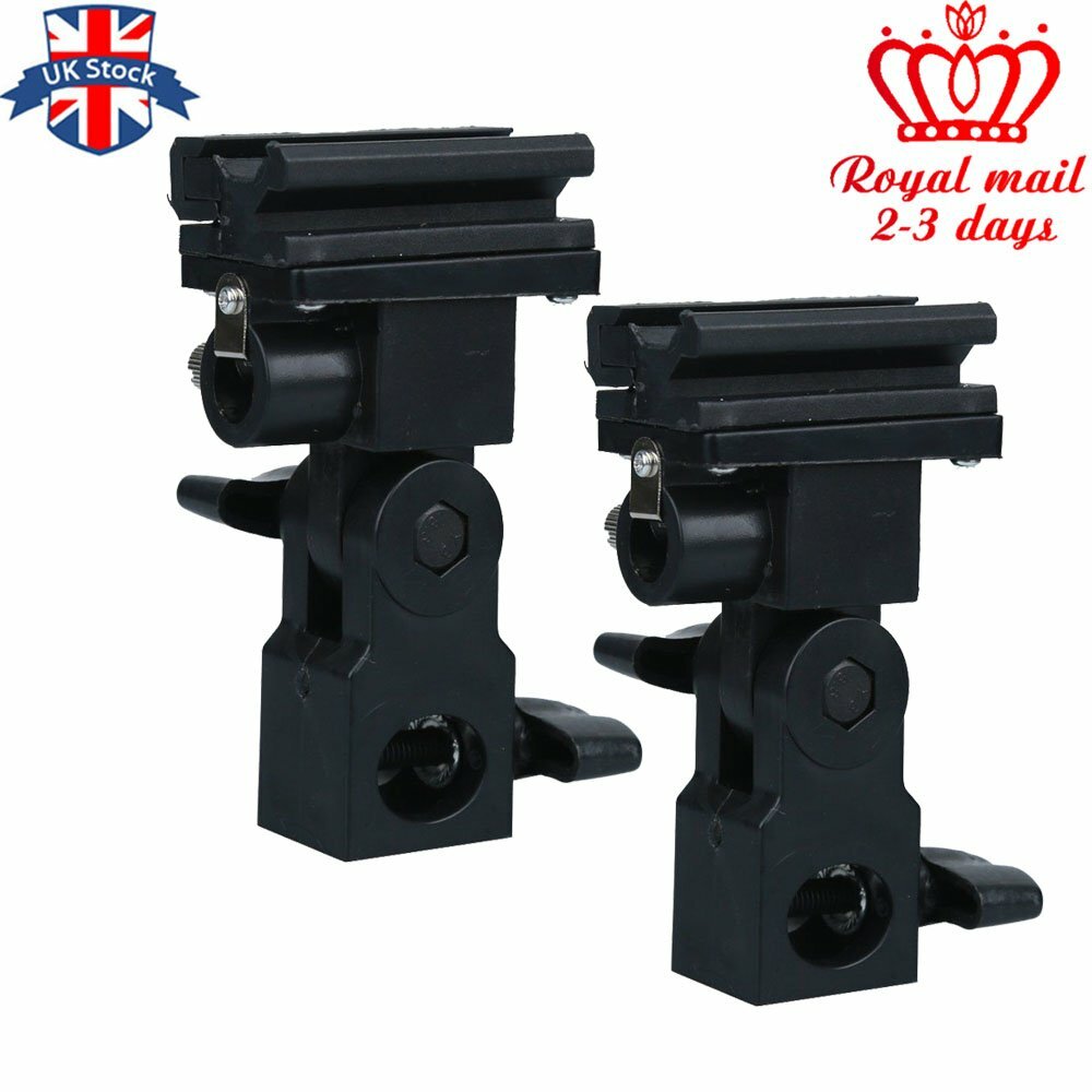 UK 2pcs  B Hot Shoe Umbrella Light Holder Mount Stand Bracket For Flash Speedlit