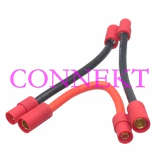 HXT 6mm Bullet female to 2x 6mm Male Series 10AWG Wire for Lipo Battery