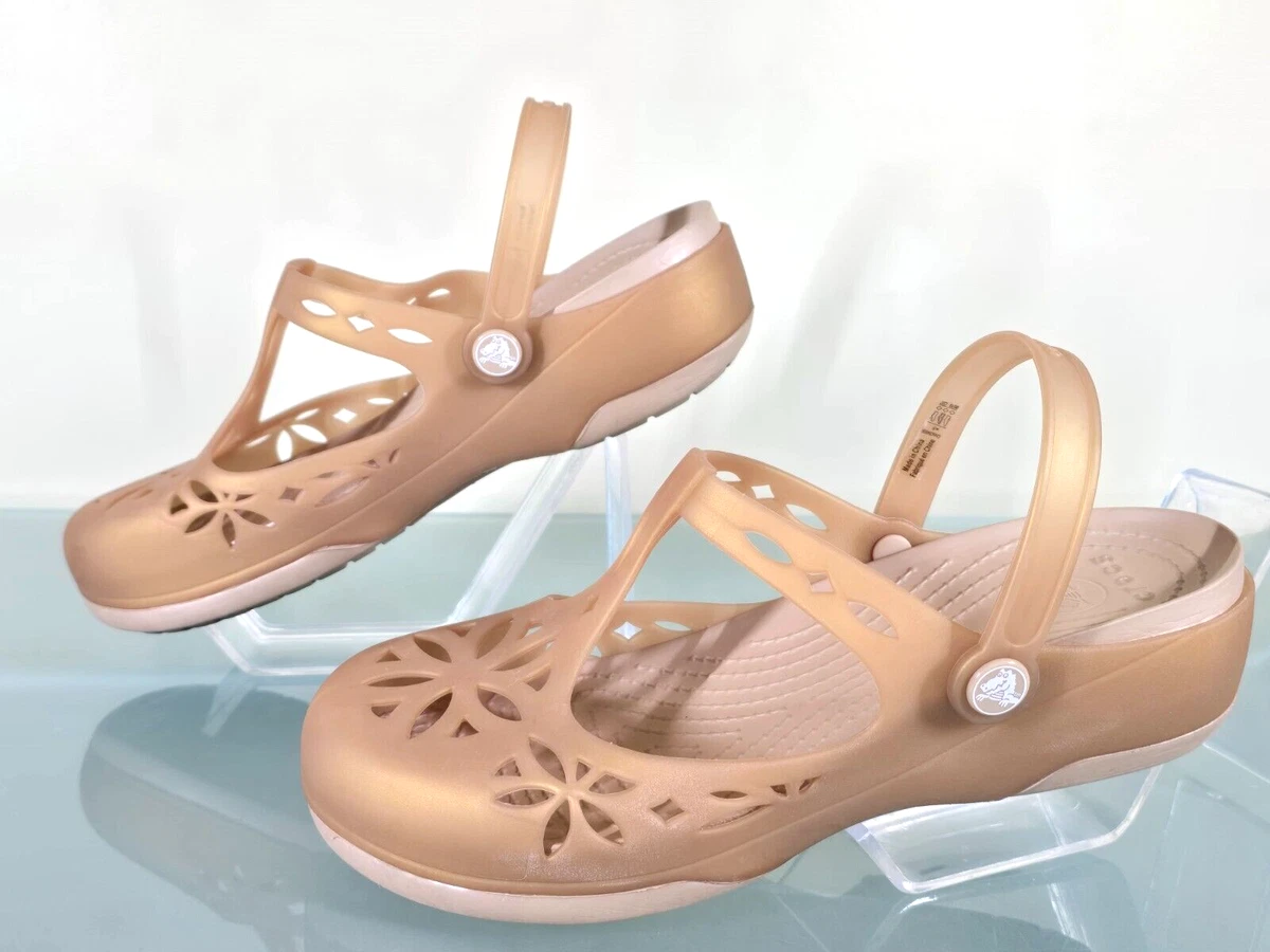 CROCS Isabella Clog Sandals Dark Gold Slip On Womens Size 8 eBay