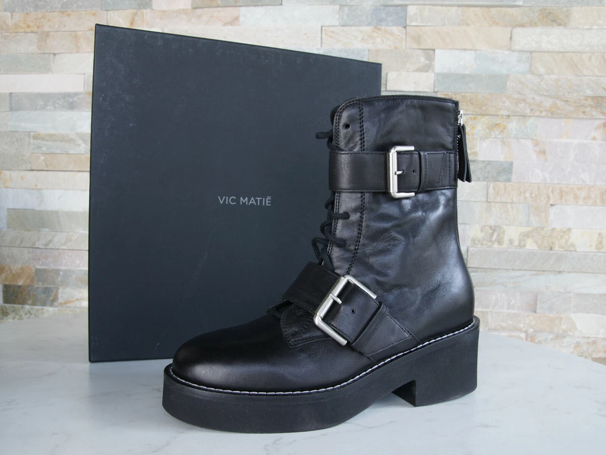 Bottes Femme Vic Matie 39.5 - Cuir Vert - Créateur Italien - Portées Une Fois