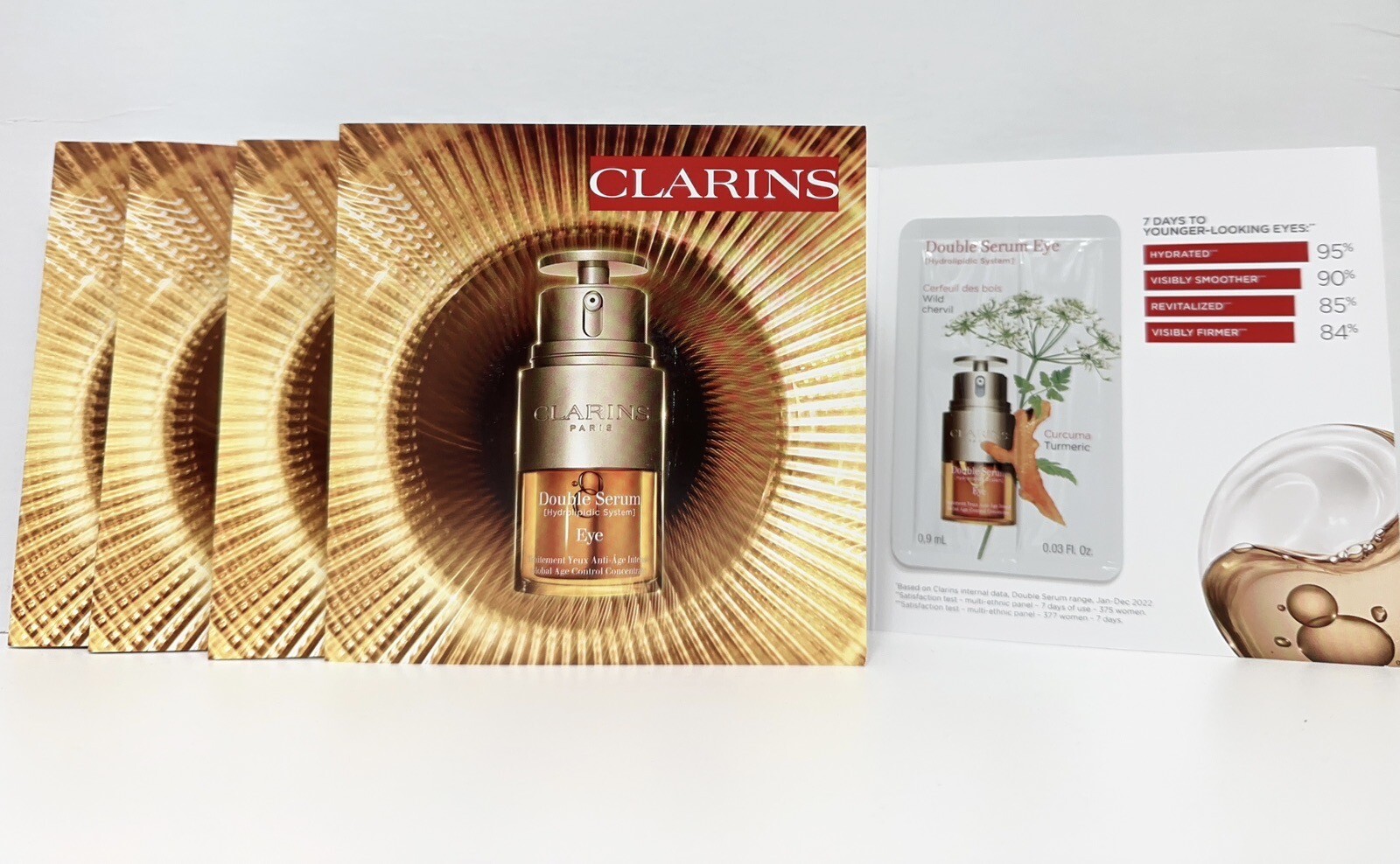 5 X Clarins Double Serum Eye Wild Chervil Curcuma Turmeric Samples eBay