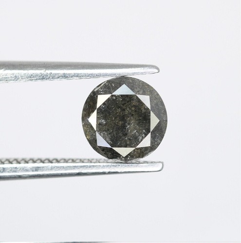 1 pcs Natural Loose Diamond, Salt & Pepper Gray Round Brilliant Cut Diamond 5mm - Picture 4 of 9