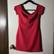 Forever 21 Dress Size Small Mini Bodycon Fuchsia Pink Off The Shoulder Womens