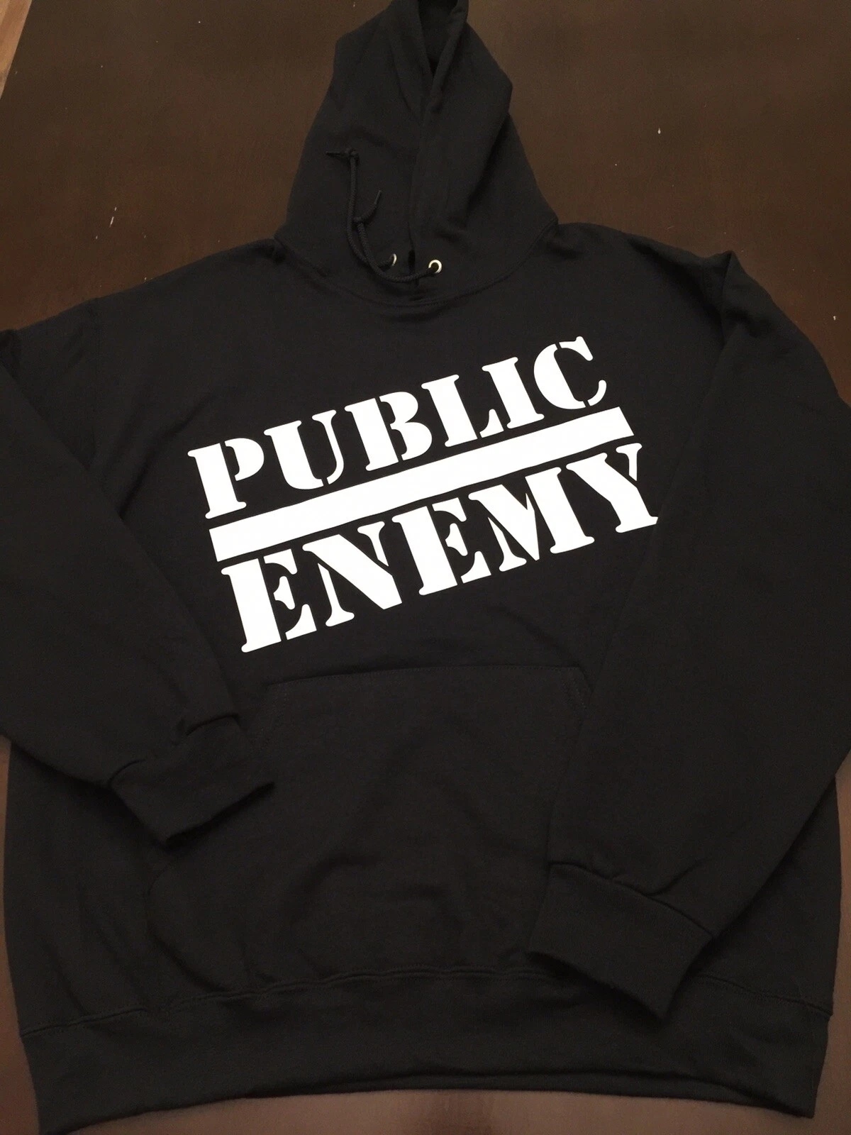 Sweat à capuche Public Enemy taille moyenne vinyle noir imprimé suprême NEUF Hip Hop M Legends !