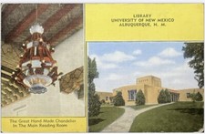 Albuquerque Postcard UNIVERSITY OF NEW MEXICO LIBRARY Split Views Kropp Linen