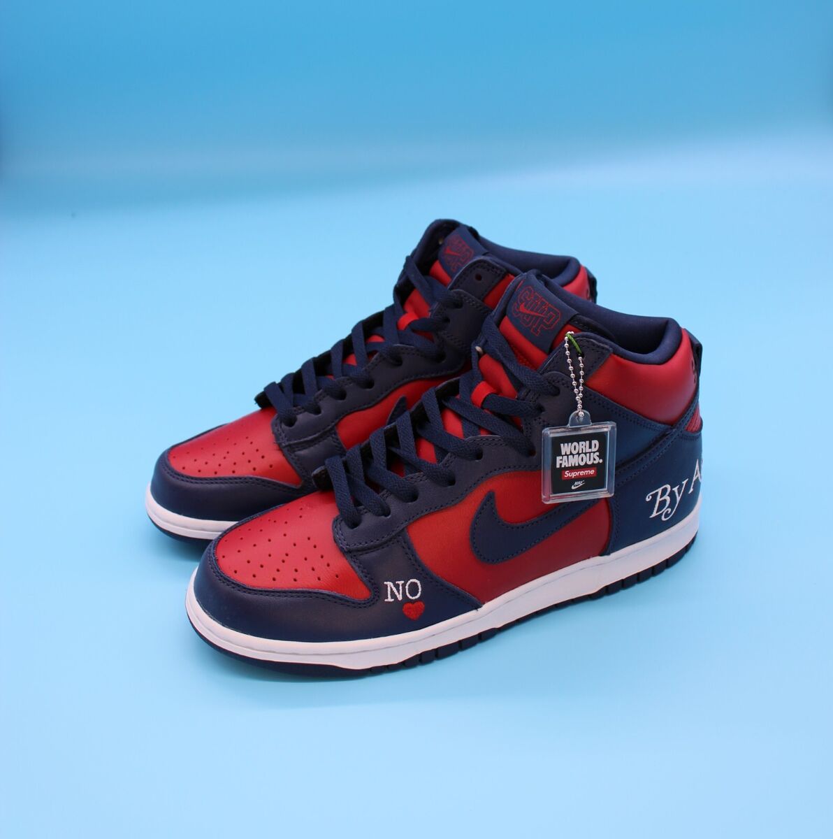 Size 8 - Nike SB Dunk High Supreme By Any Means Navy Red White High Top  Sneakers