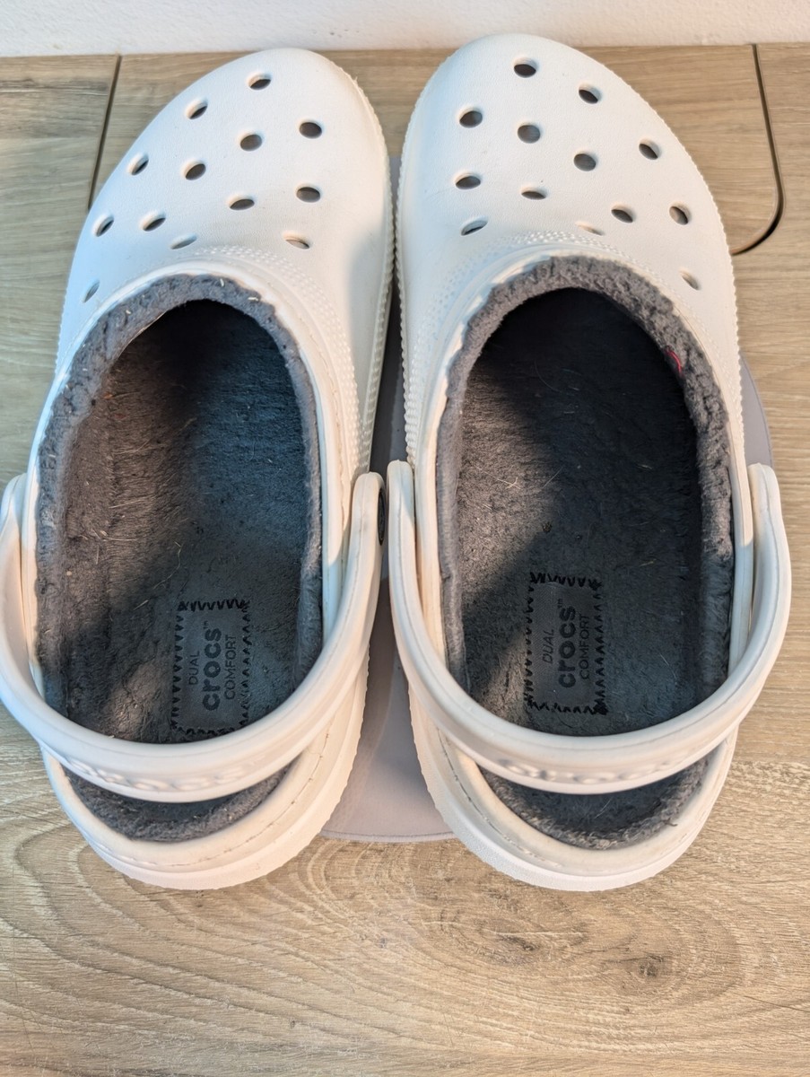 Crocs Men\'s Size 6 Dual Comfort White Fleece Lined Closed Toe Slip On Clogs Crocs Men main image 3
