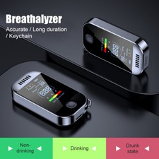 Portable Breath Alcohol Tester Rechargeable Breathalyzer Record with LCD Display