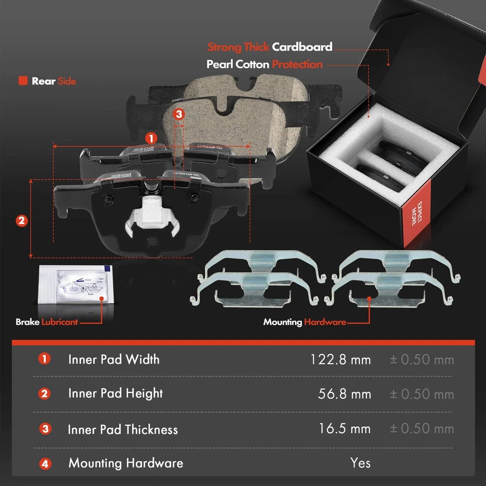 Drilled Brake Rotors + Ceramic Brake Pads for BMW 335i F30 2012-2015 328i Rear - Image 3 of 4