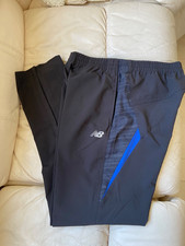 NEW BALANCE All Motion JOGGERS Mens Running Pants Black M Ankle Zip Free S/H